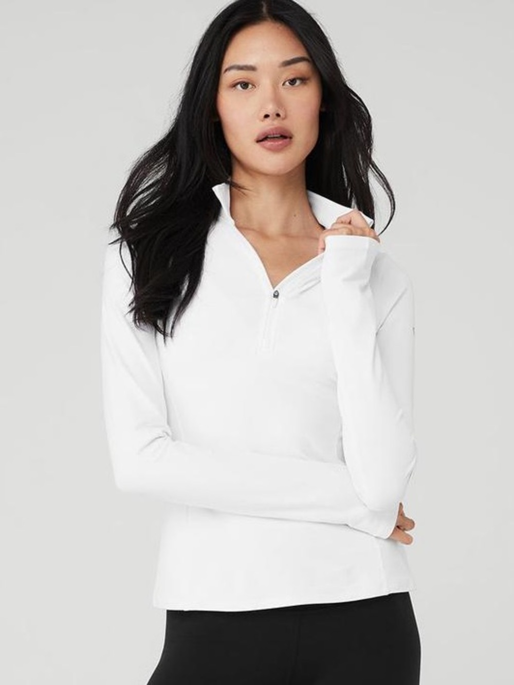 Alo Yoga Alosoft Half Zip Rapid Pullover White Small